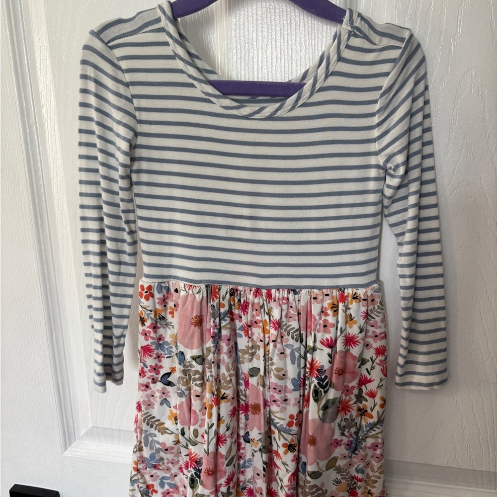 Little Sleepies Mauve Meadow Stripe Skater Dress